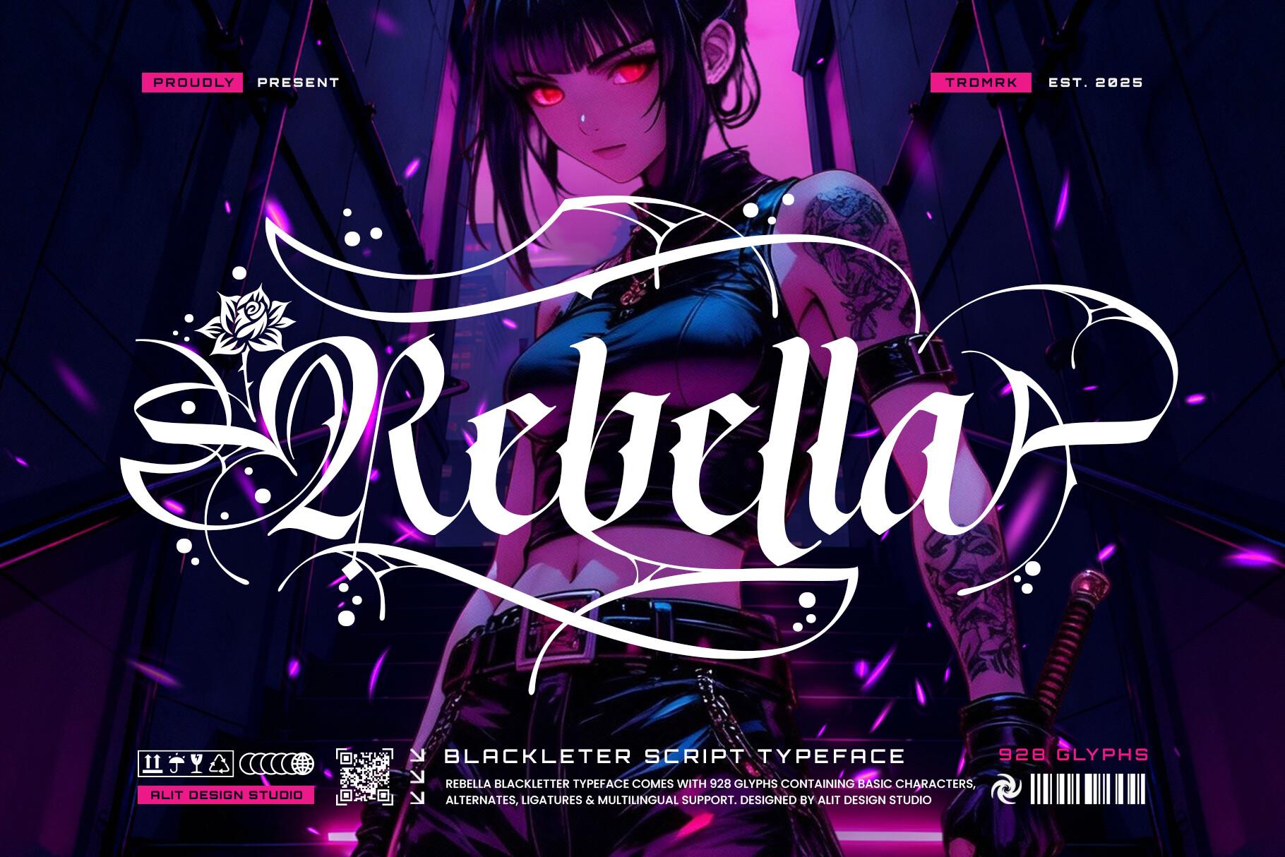 Rebella Font by Alit Design, tattoo quote font preview