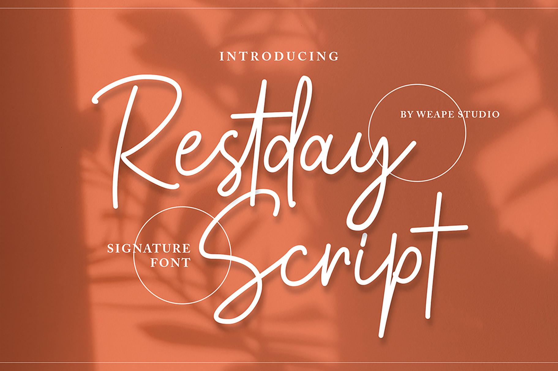Restday Font cursive script preview