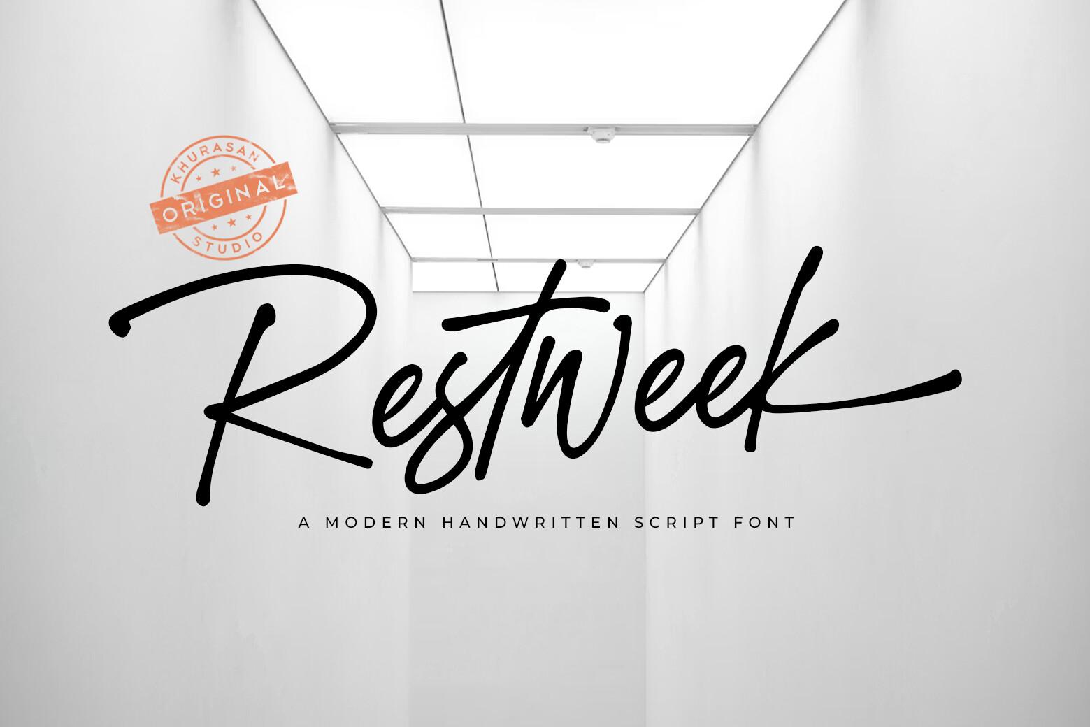 Restweek Font by Khurasan preview