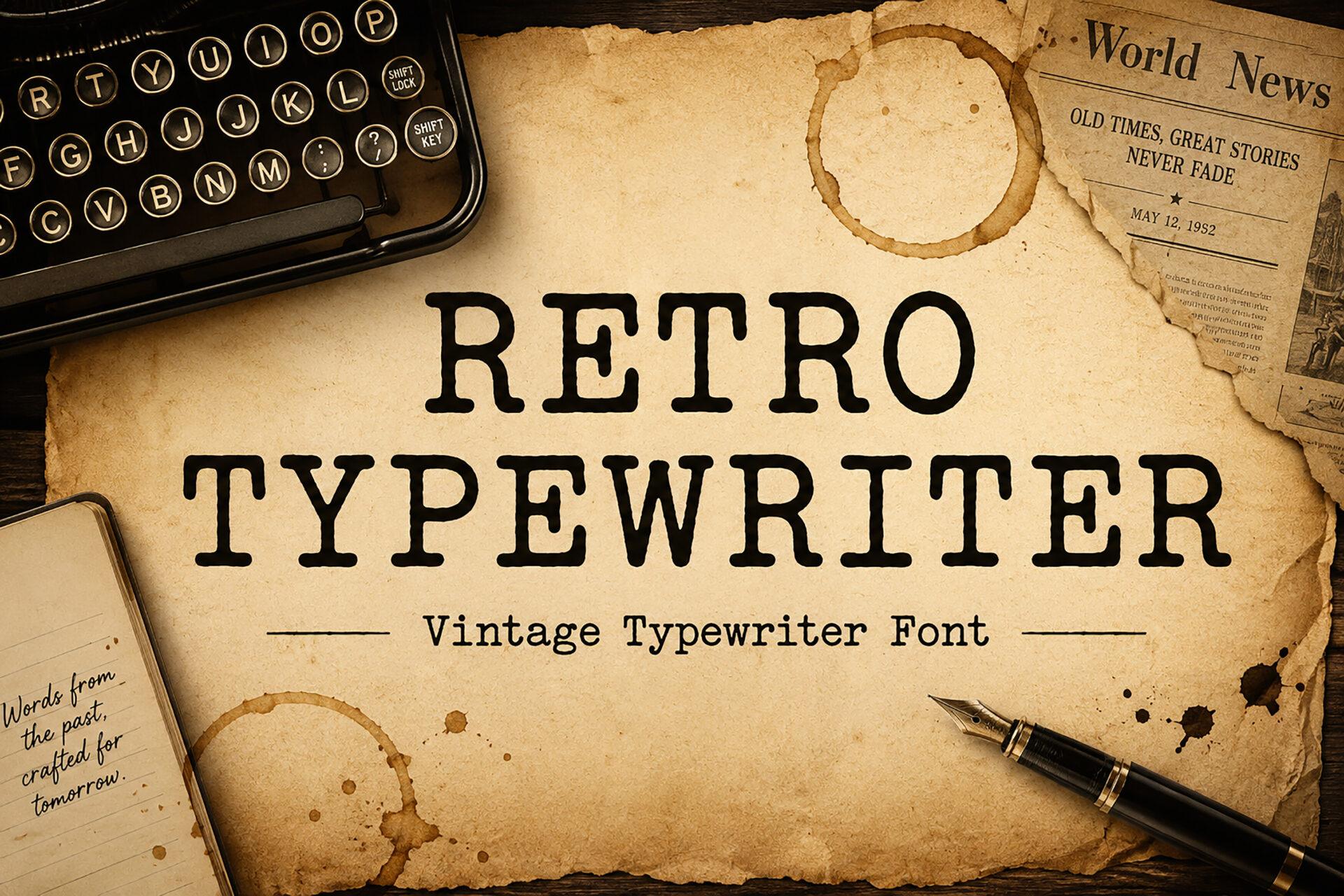 Retro Typewriter Font by Bundle, typewriter font preview