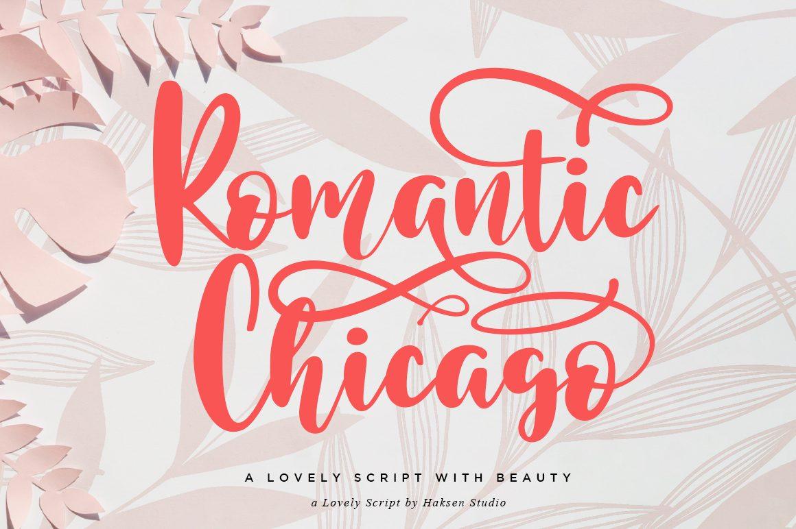Romantic Chicago Font by Haksen, tattoo name font preview