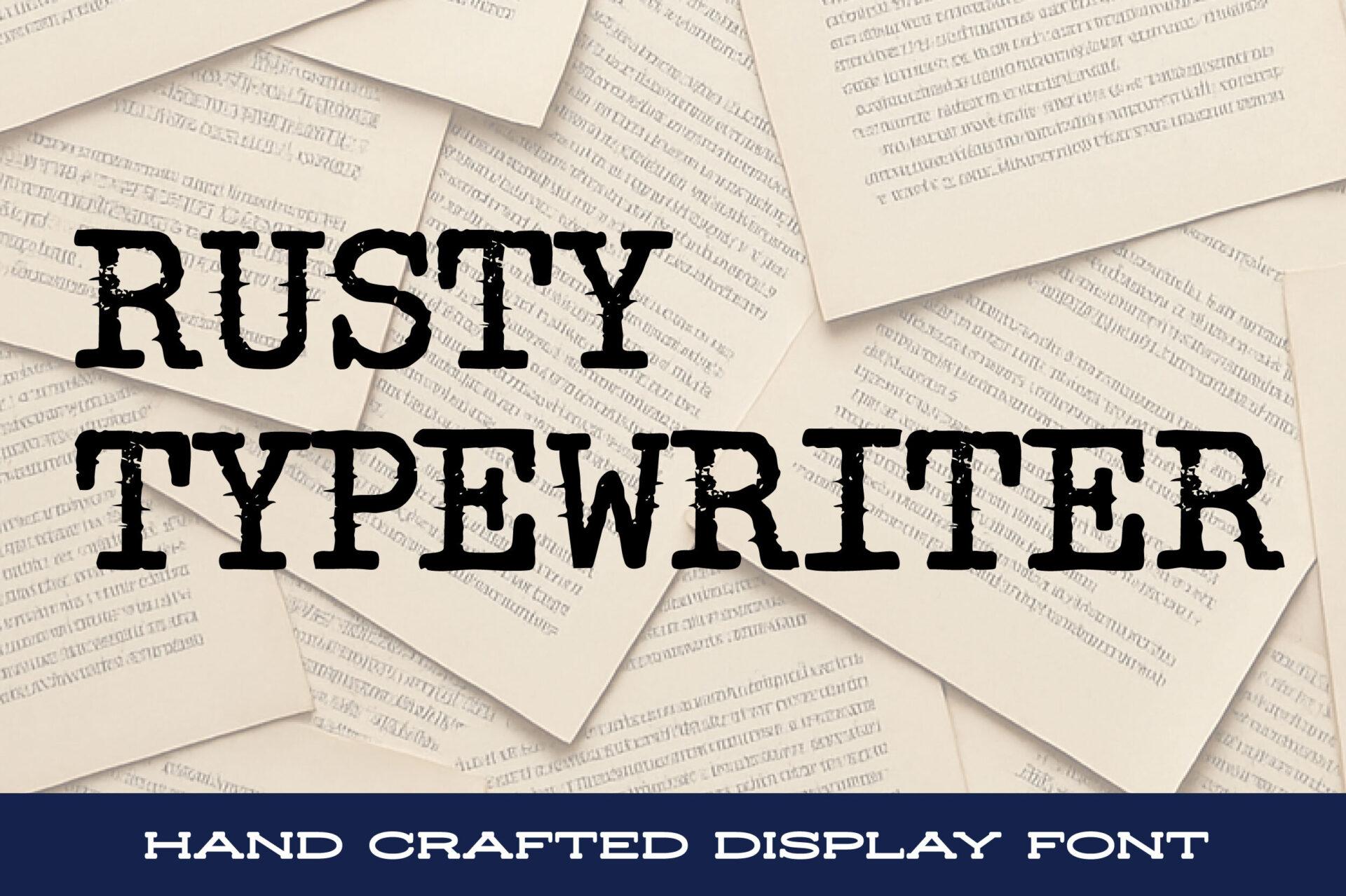 Rusty Typewriter Font by stompstock, typewriter font preview