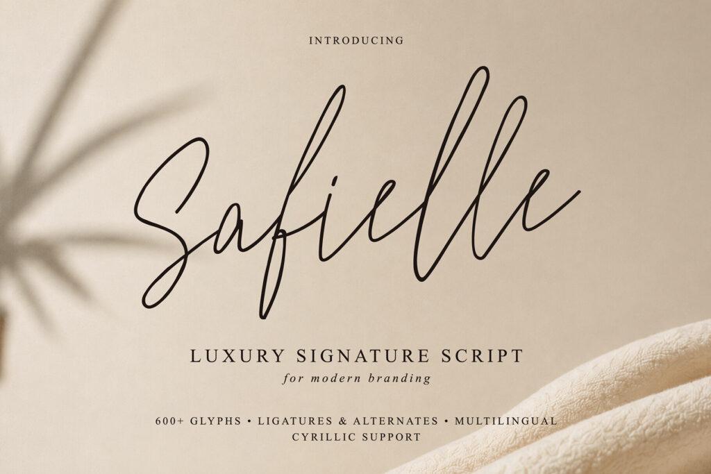 Safielle Font by ChekArt, preview of the typeface