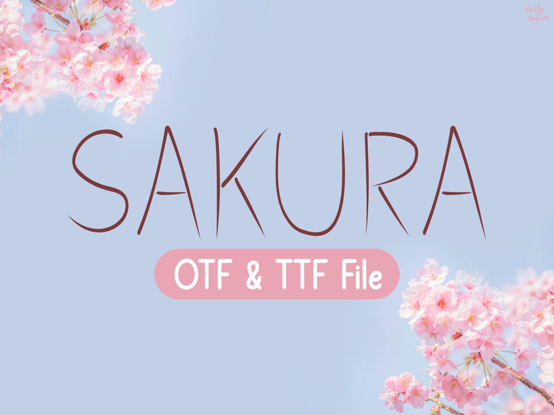 Sakura Font by LivelyAutumn 11.11, tattoo font for women preview