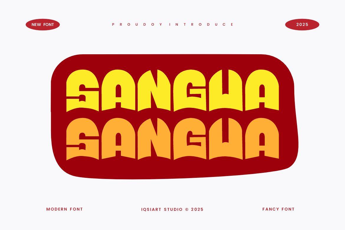 Sangua Font by IqsiartStudio, preview of the typeface