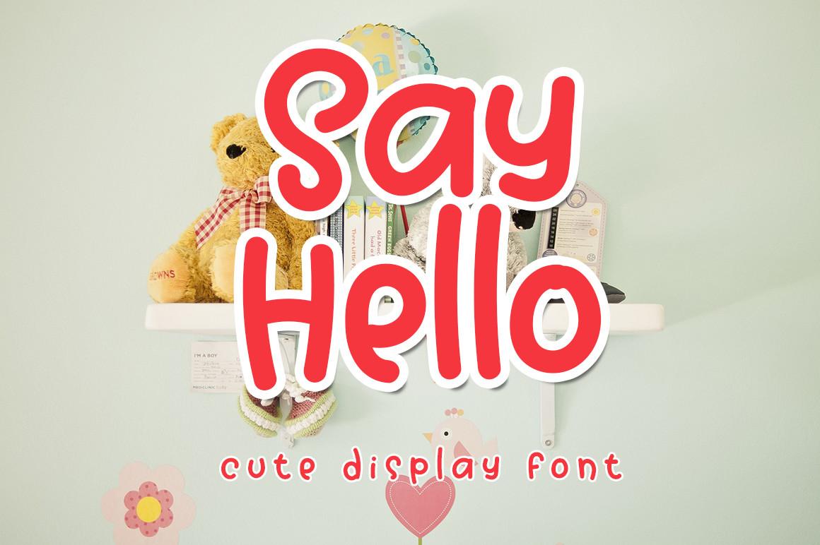 Say Hello Font by Eddygoodboy, cute rounded handwriting