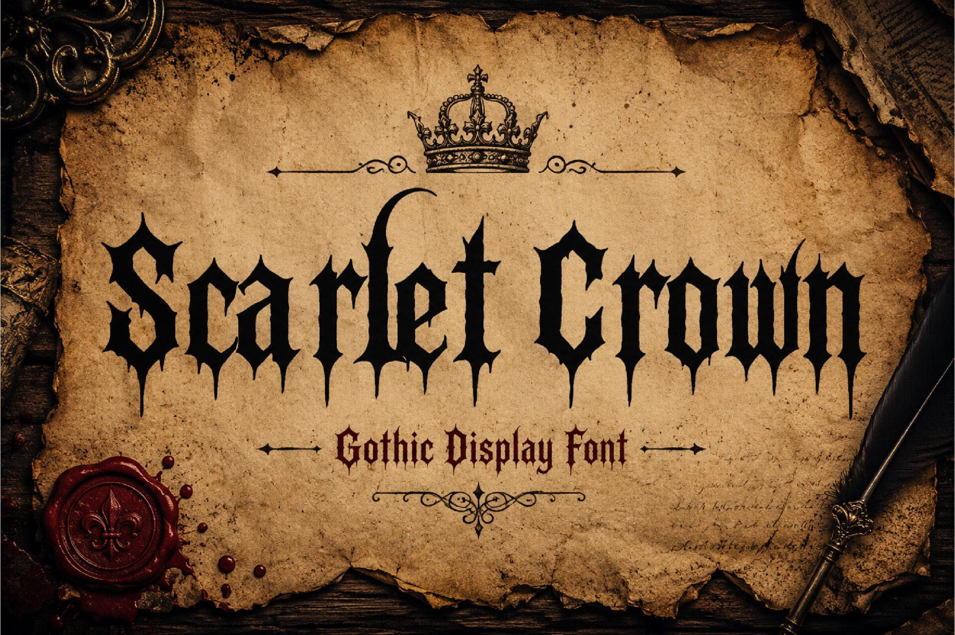 Scarlet Crown Font by Wow Magic, tattoo name font preview