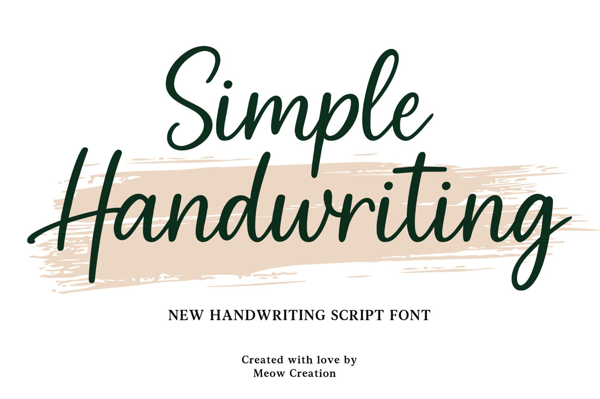 Simple Handwriting Font by Meow Creation preview