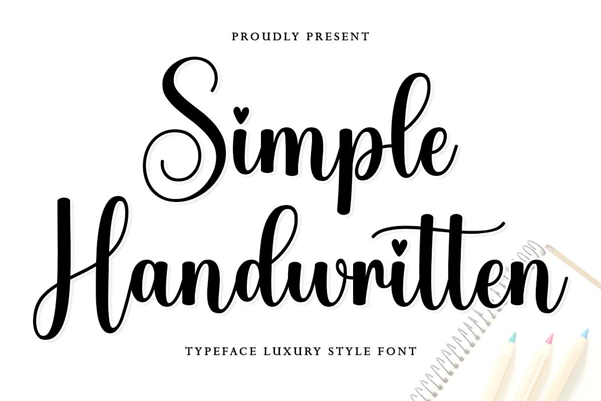 Simple Handwritten Font by Letter Muray, bold cursive with heart dots