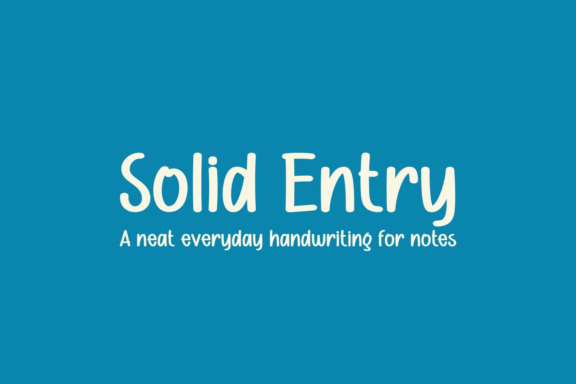 Solid Entry Font by IngingDigitalArt preview
