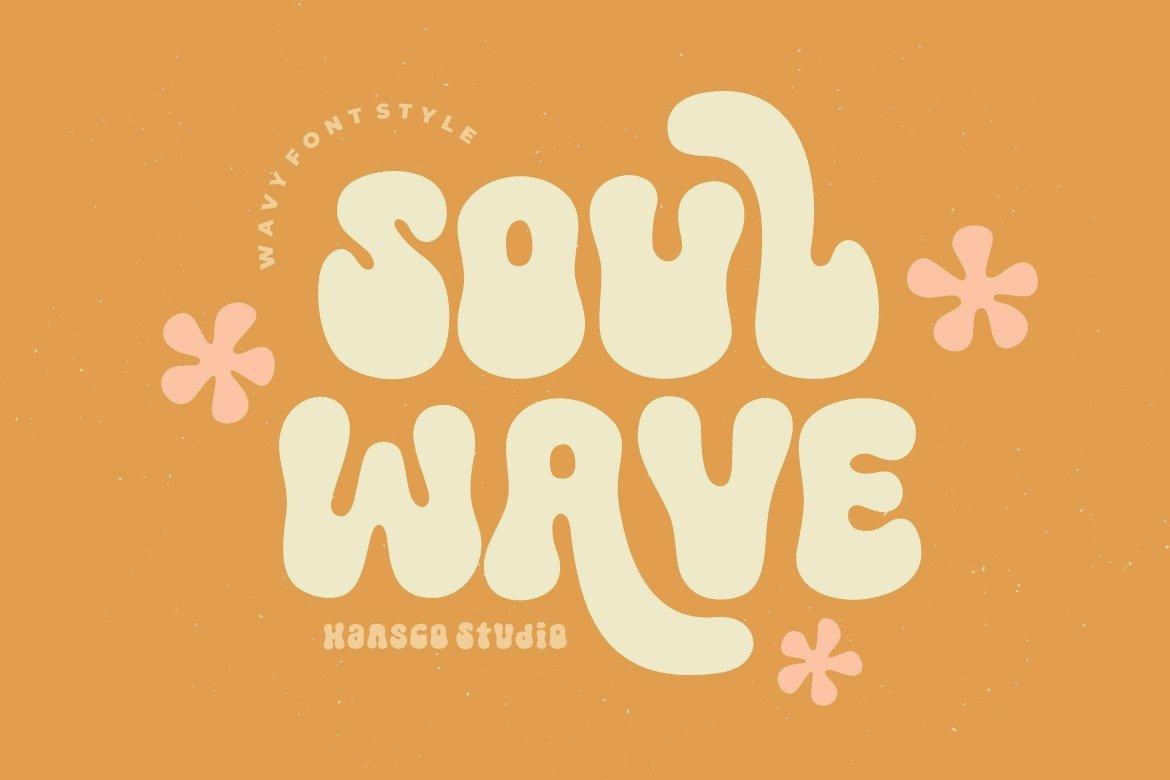 Soul Wave Font by HansCo, tall melting groovy letters