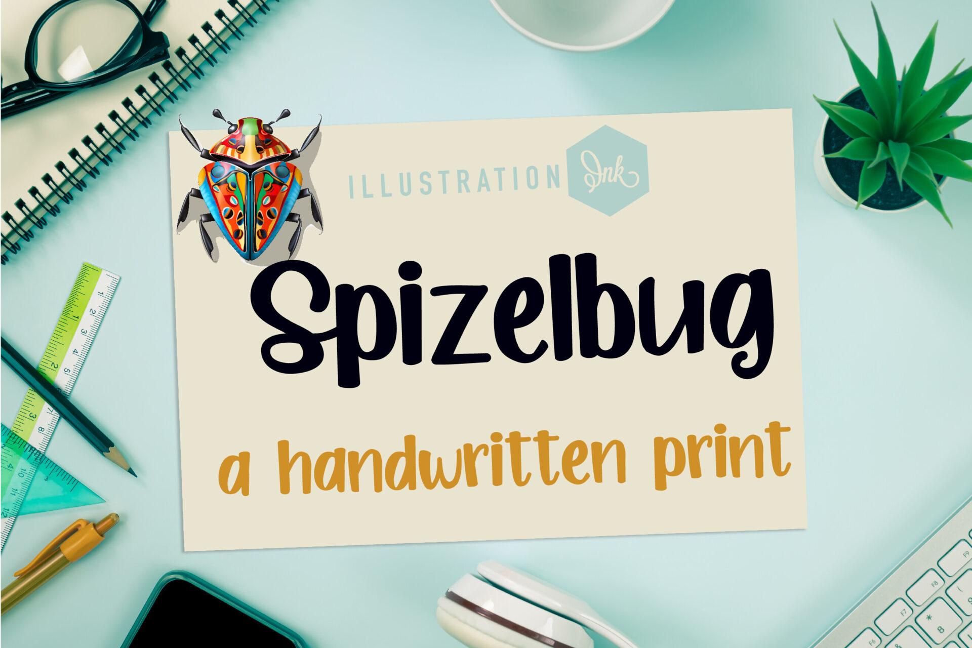 Spizelbug Font bold handwritten print preview