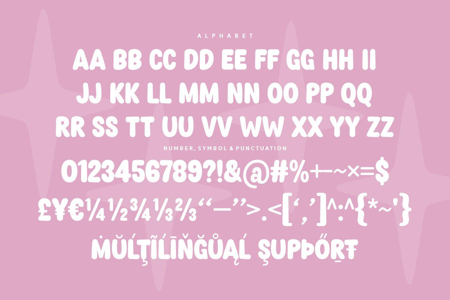 Stay Simple Font by Anto (7NTypes) alphabet, bold rounded capitals with numbers and multilingual support