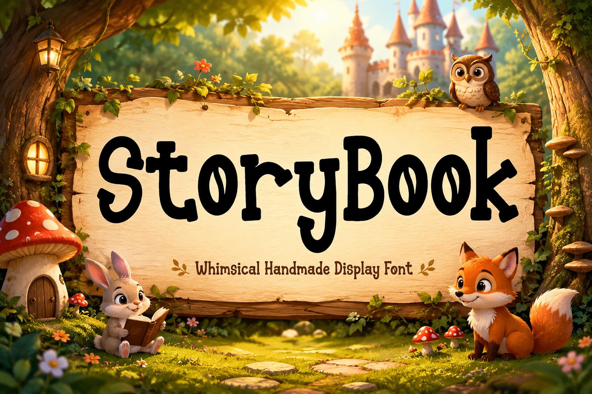 Storybook Font by Bundle, handmade storybook display letters font preview