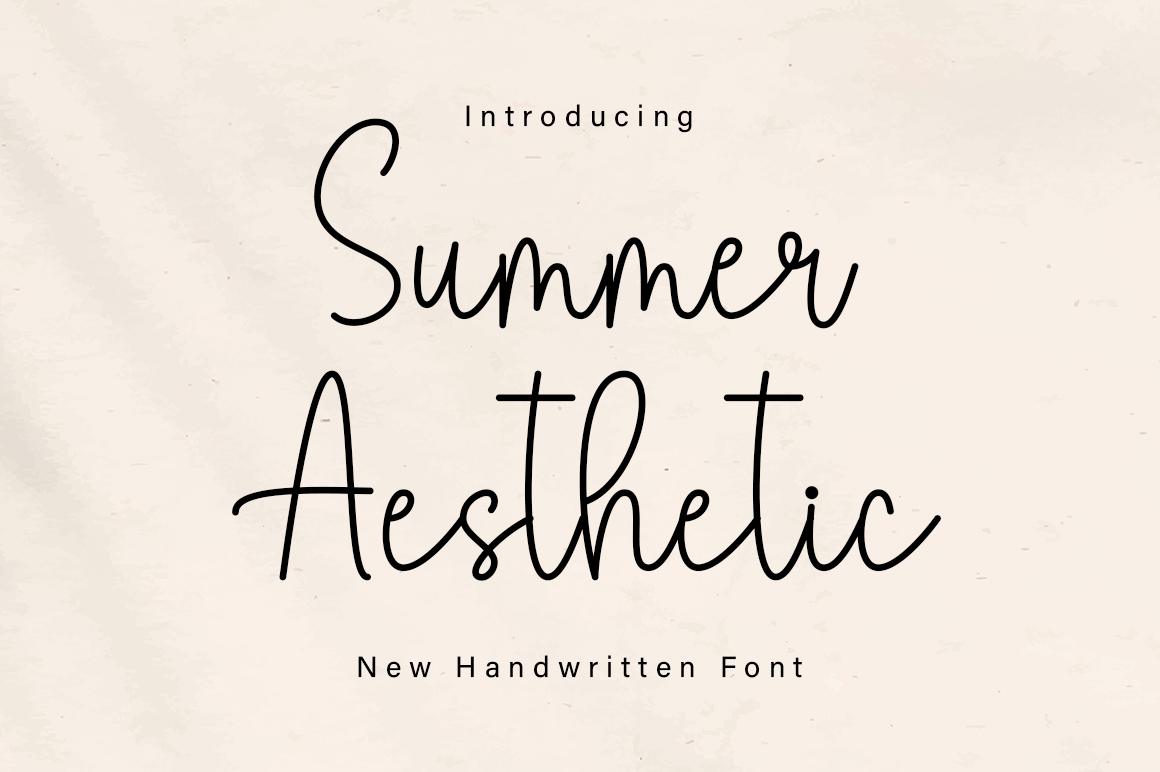 Summer Aesthetic Font by DN Creative, thin upright handwritten script