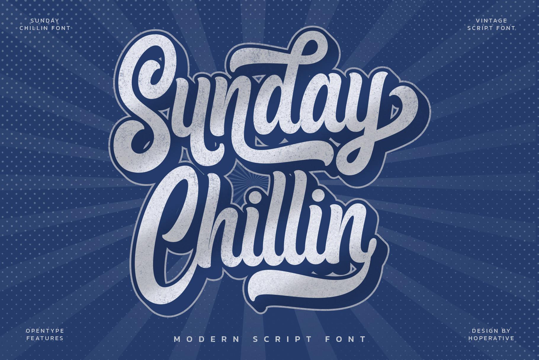 Sunday Chillin Font cursive script preview