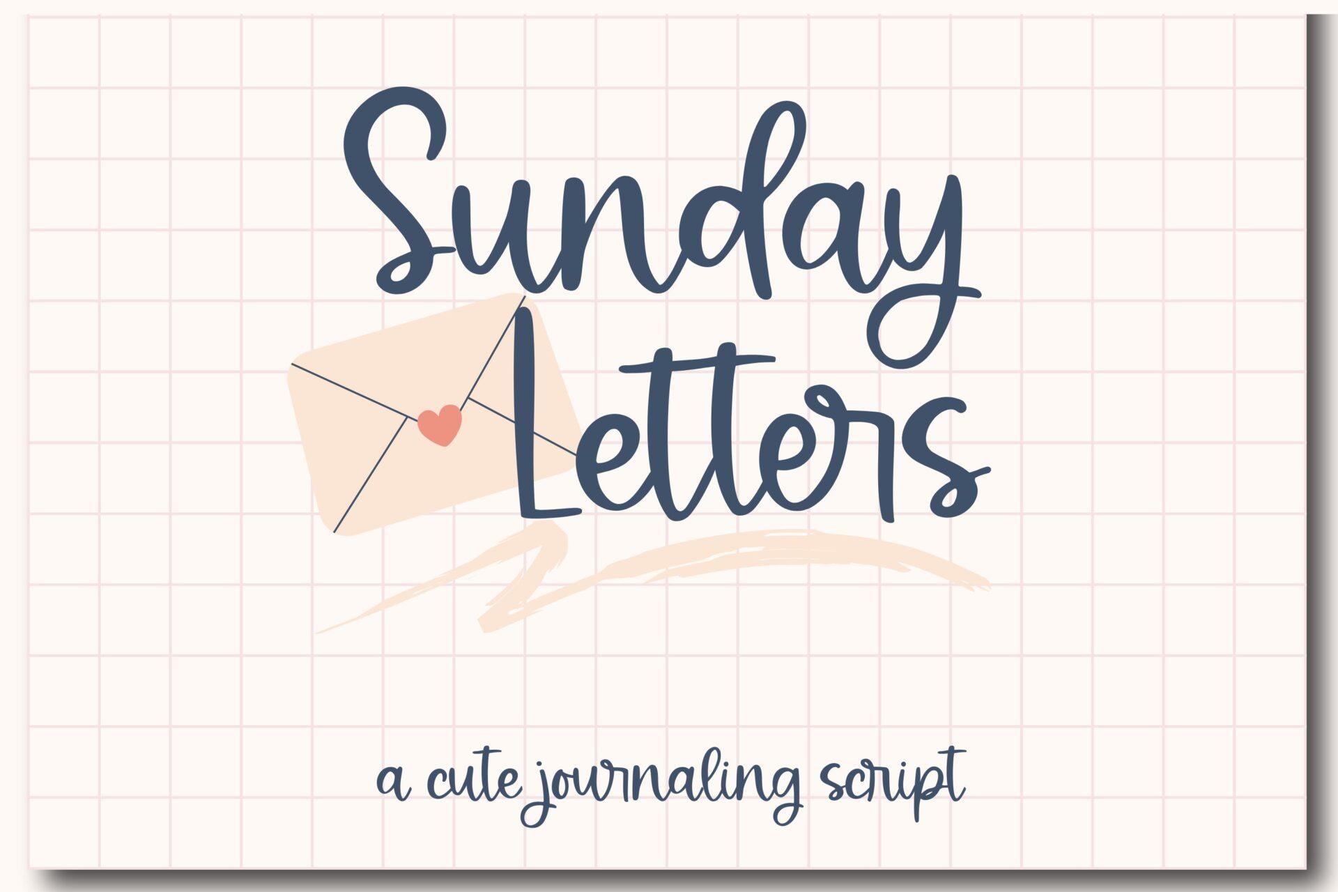 Sunday Letters Font by designingdigitals, upright rounded journaling script in navy
