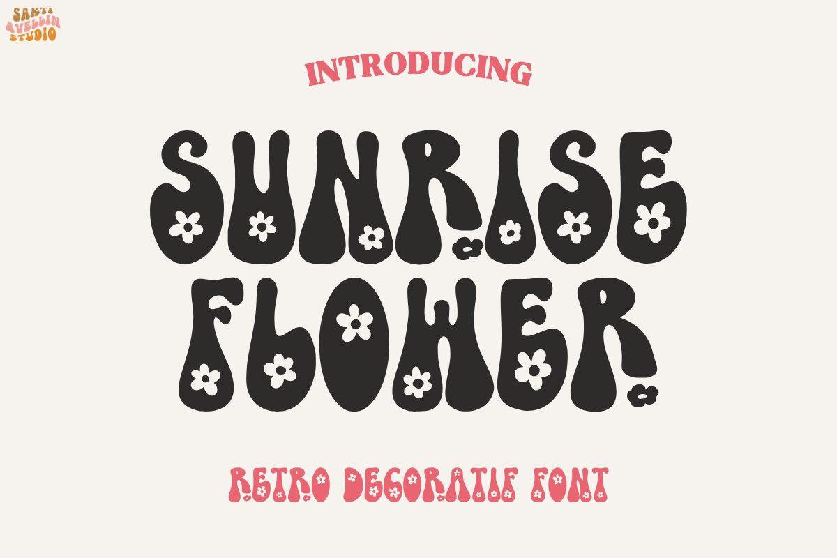 Sunrise Flower Font by Sakti Avellin, preview of the typeface