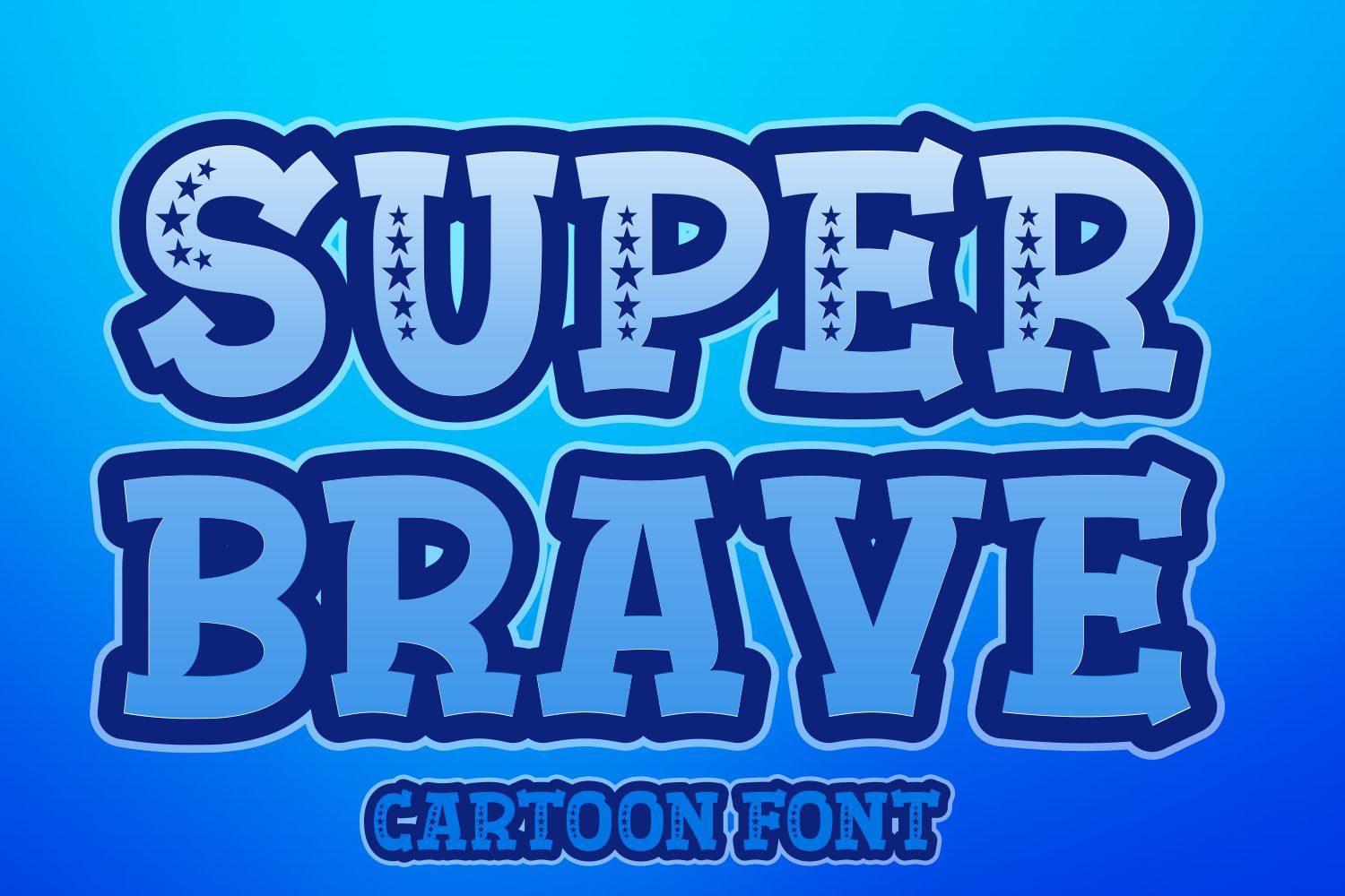 Super Brave Font by Creative Fabrica Fonts, star-inlined cartoon caps