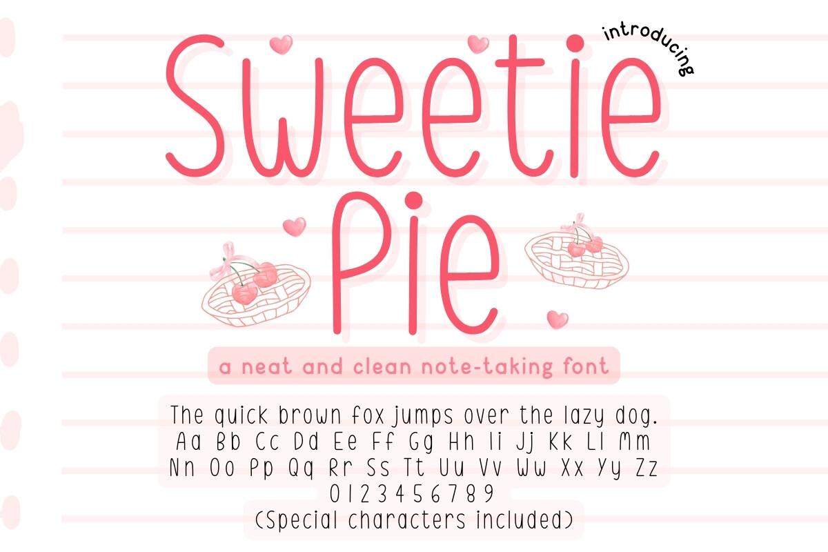 Sweetie Pie Font by narinari32 preview
