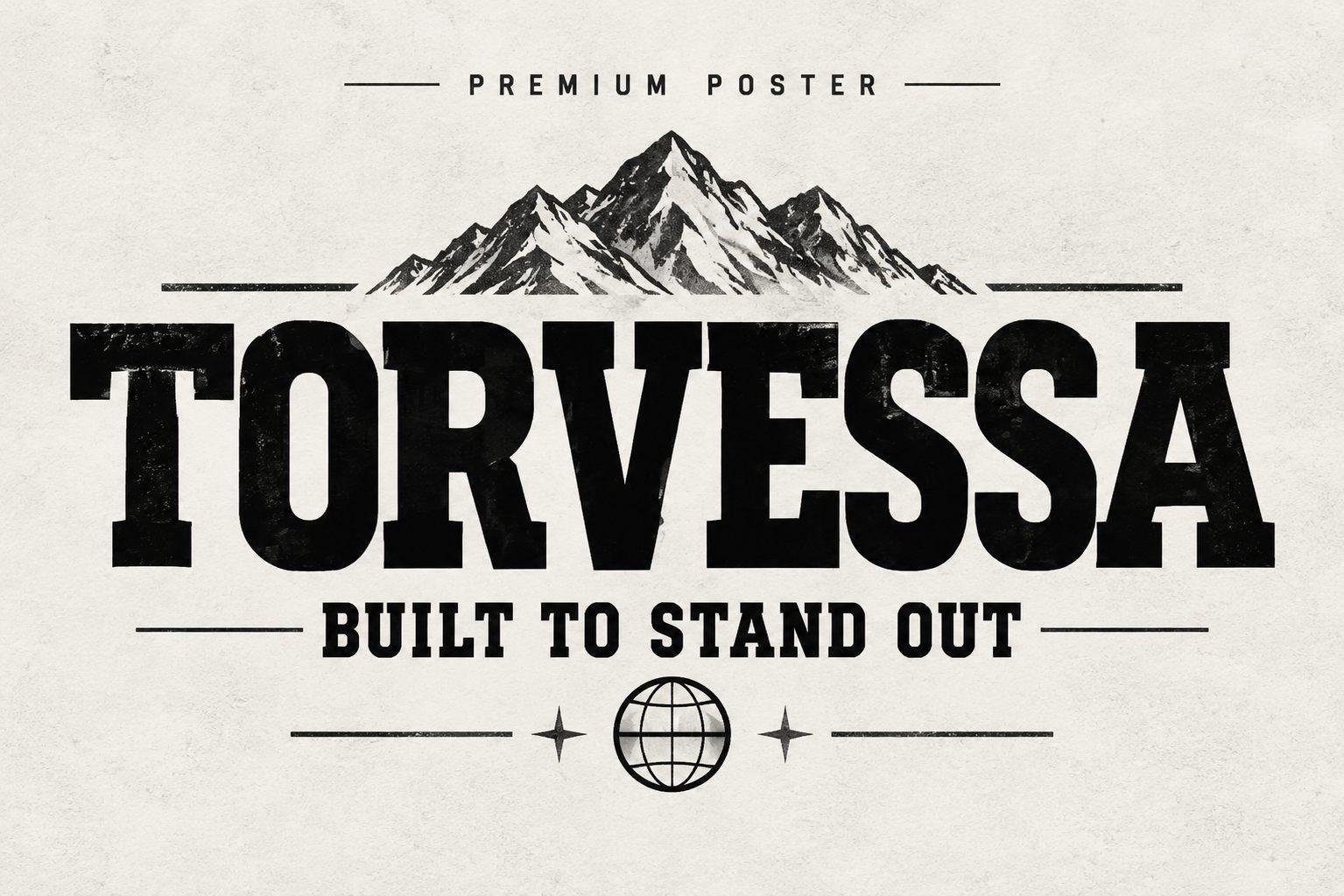 Torvessa Font by Colourful, bold slab poster caps