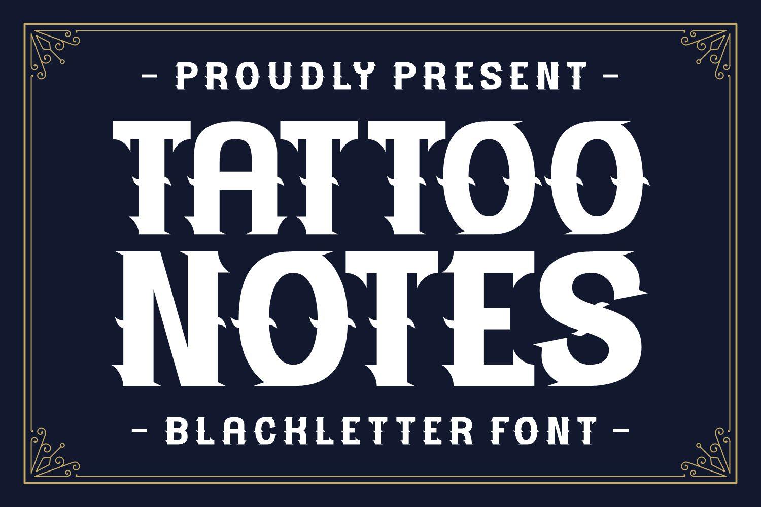 Tattoo Notes Font by Creative Fabrica Fonts, number tattoo font preview