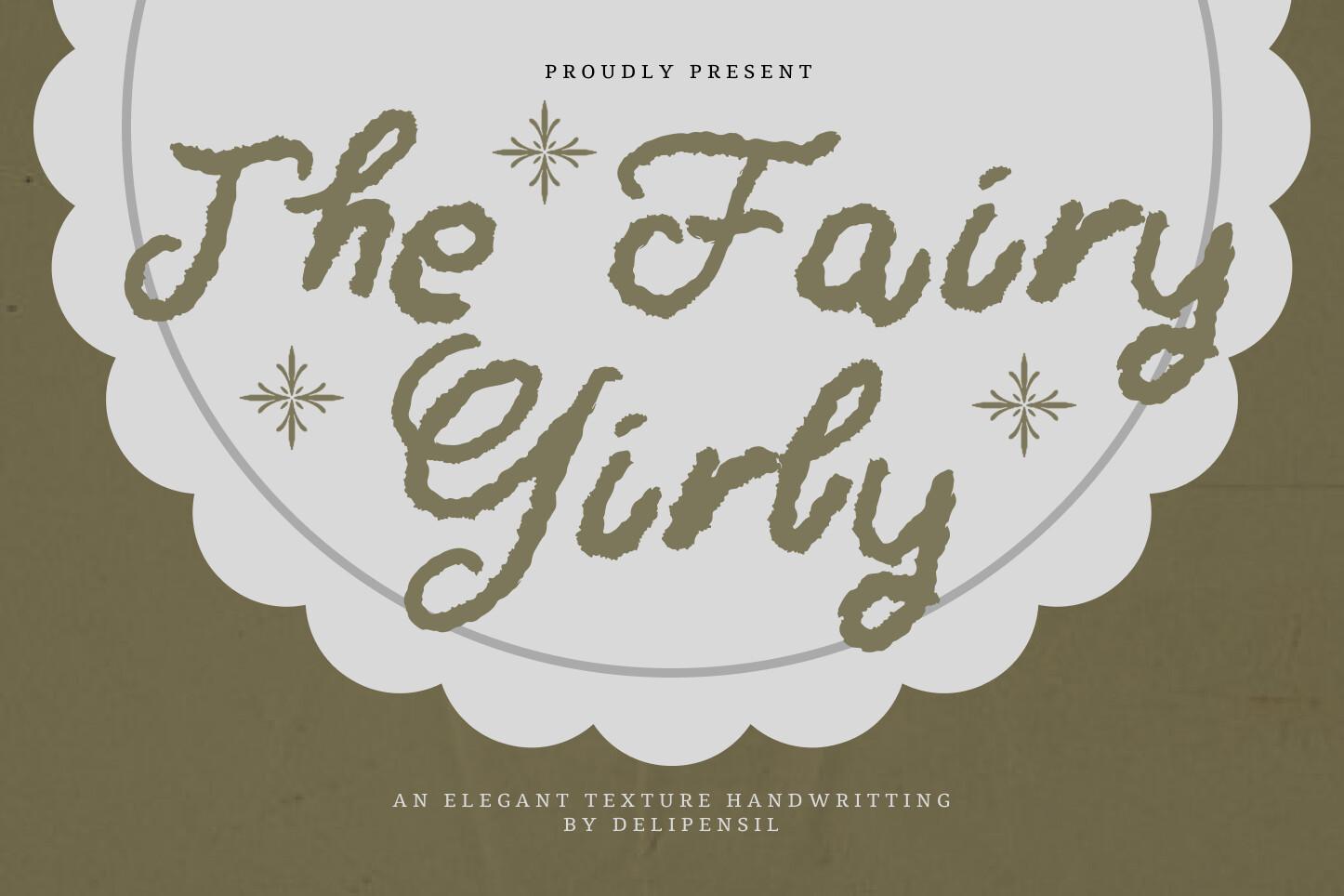 The Fairy Girly Font by delipensil, preview of the typeface
