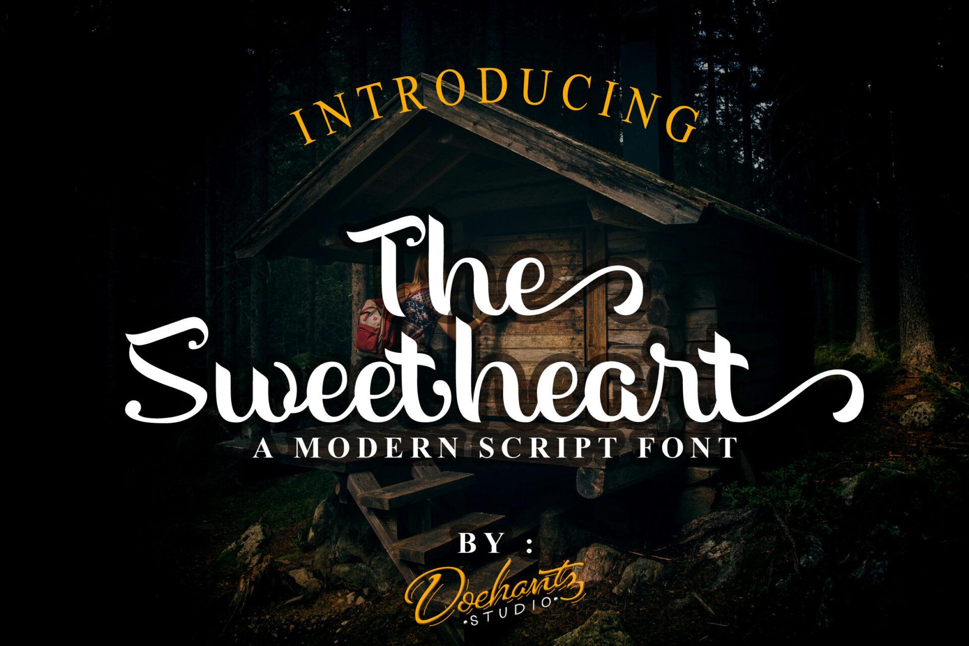 The Sweetheart Font by Doehantz Studio, tattoo quote font preview