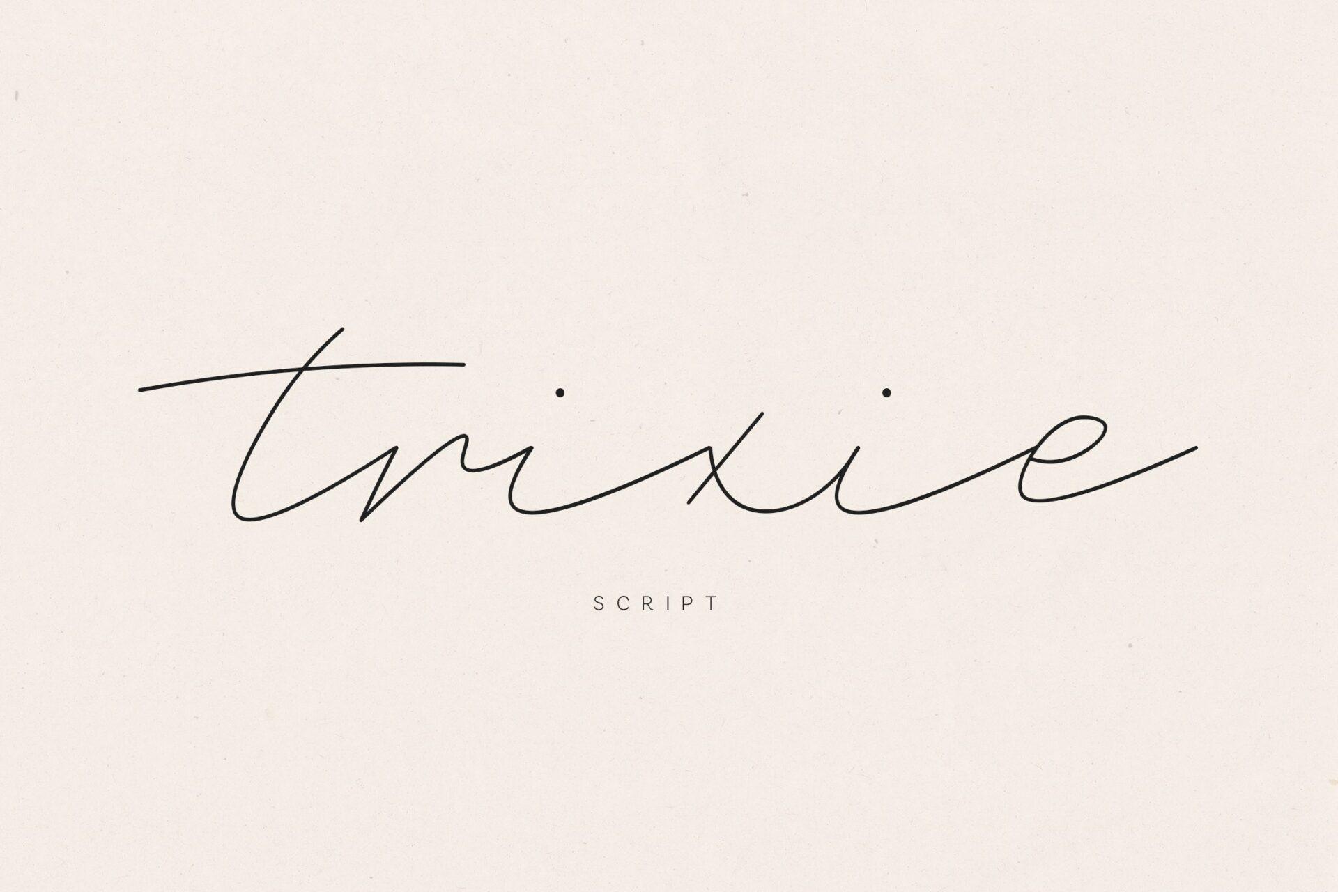 Trixie Font by vladfedotovv, ultra thin lowercase script font preview