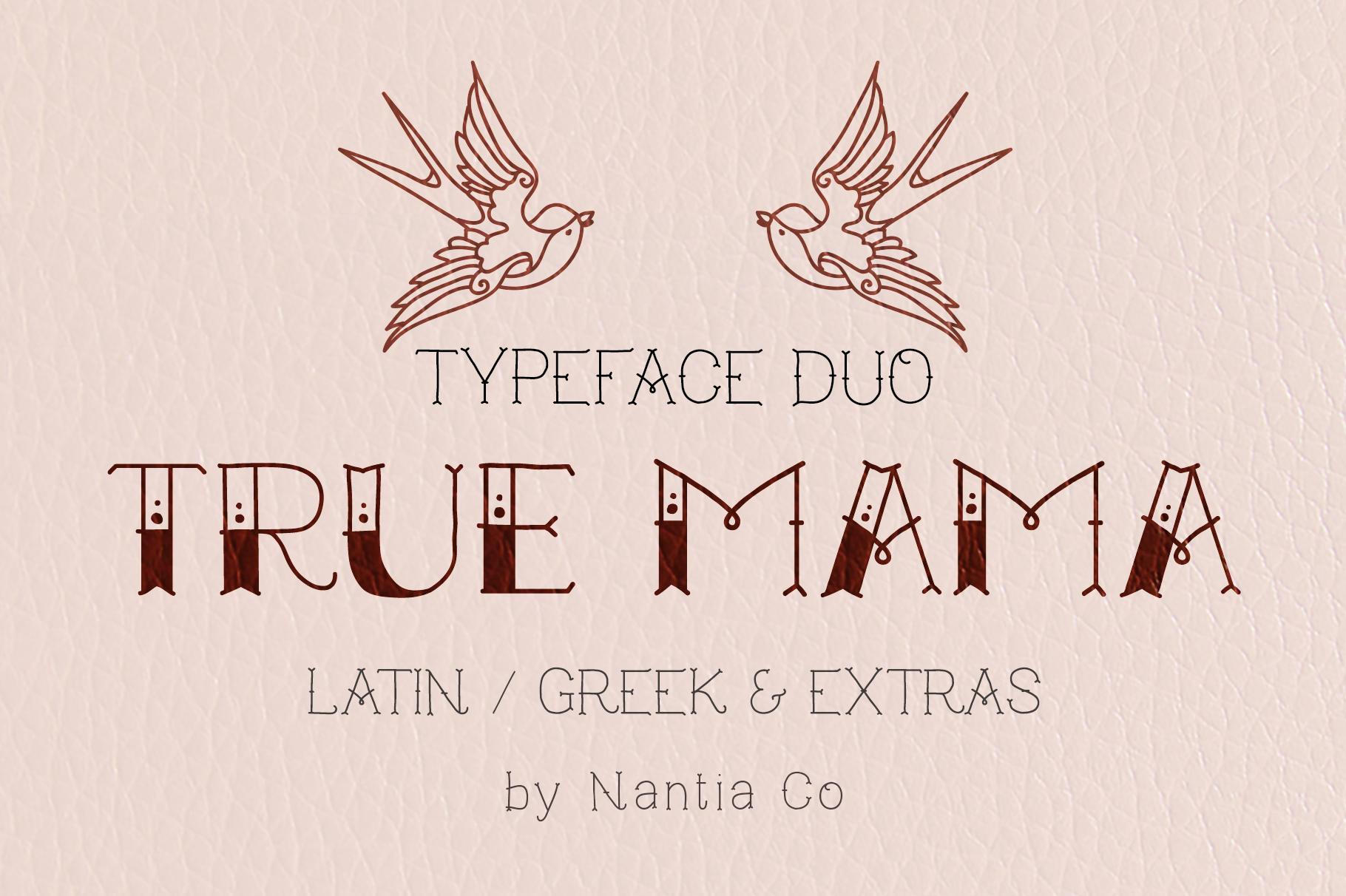 True Mama Font by nantia, number tattoo font preview
