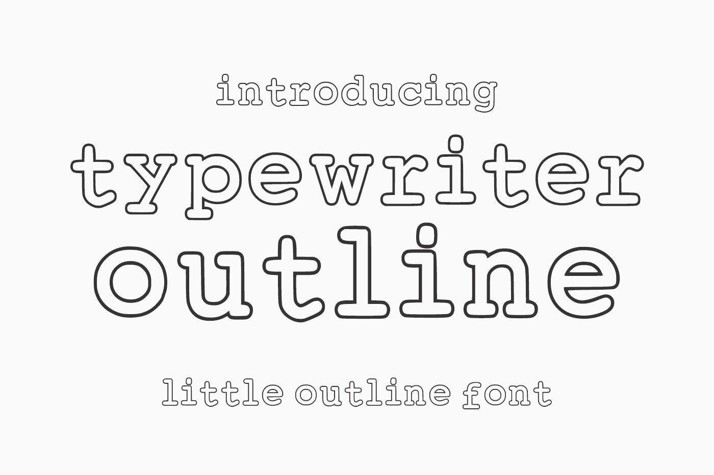 Typewriter Outline Font by mardanimirza12, typewriter font preview