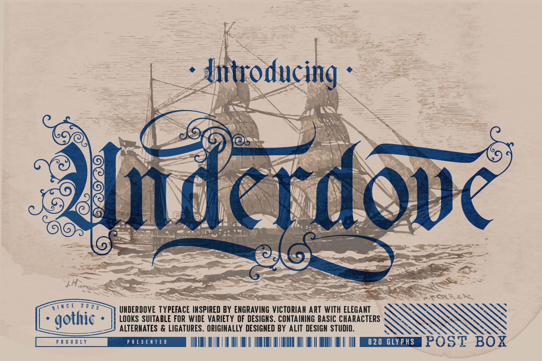 Underdove Font by Alit Design, tattoo quote font preview