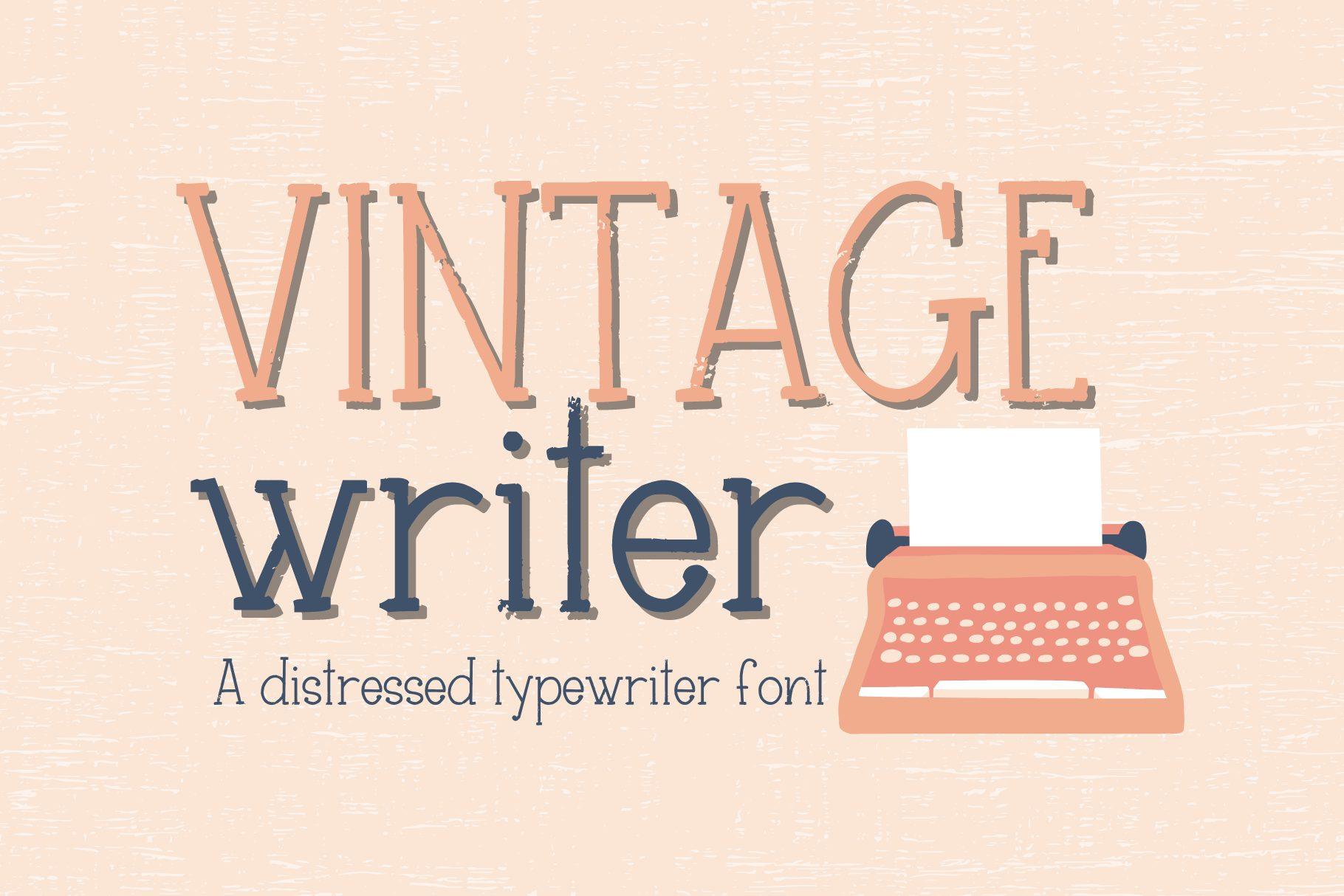 Vintage Writer Font by designingdigitals, typewriter font preview