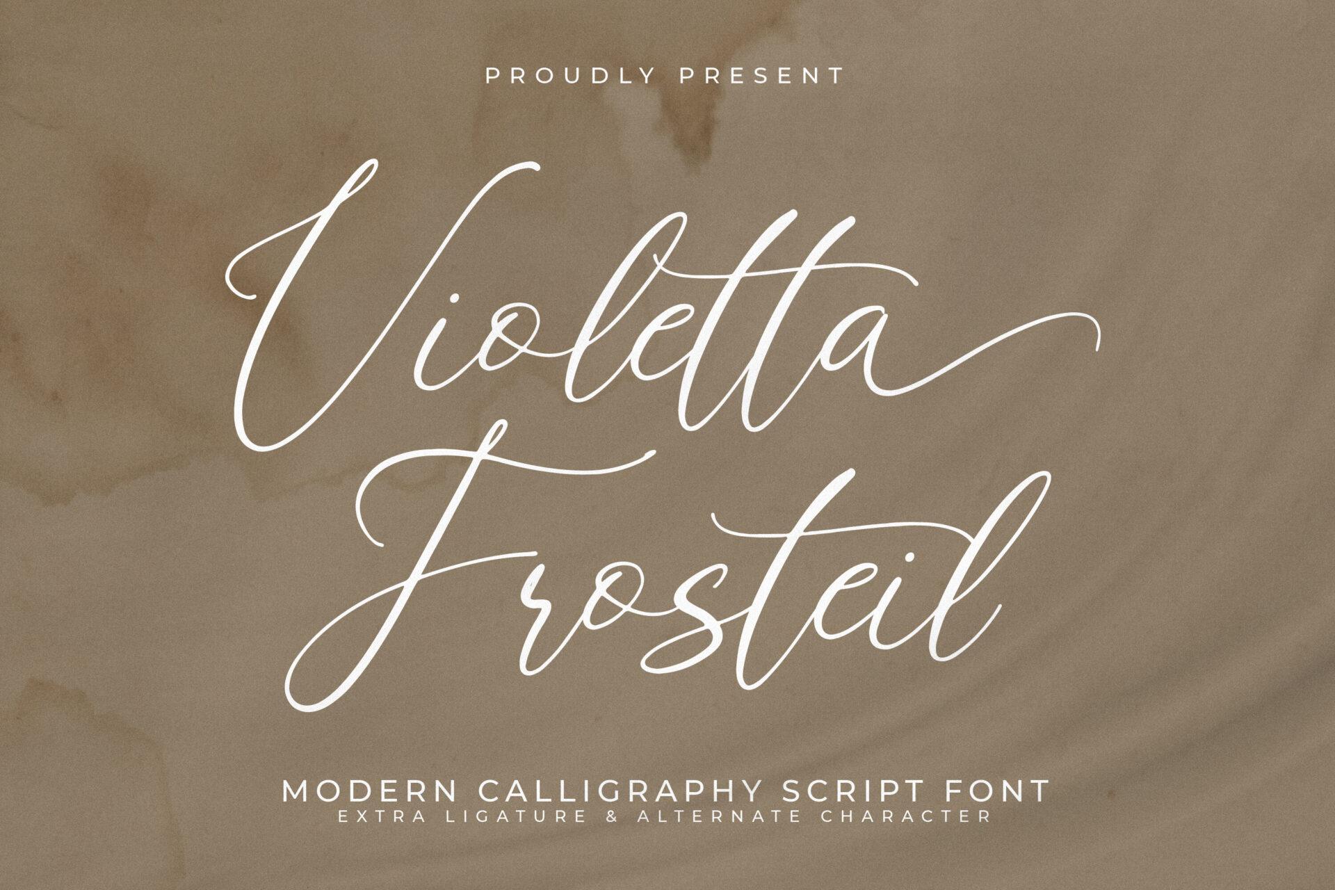 Violetta Frosteil Font cursive script preview