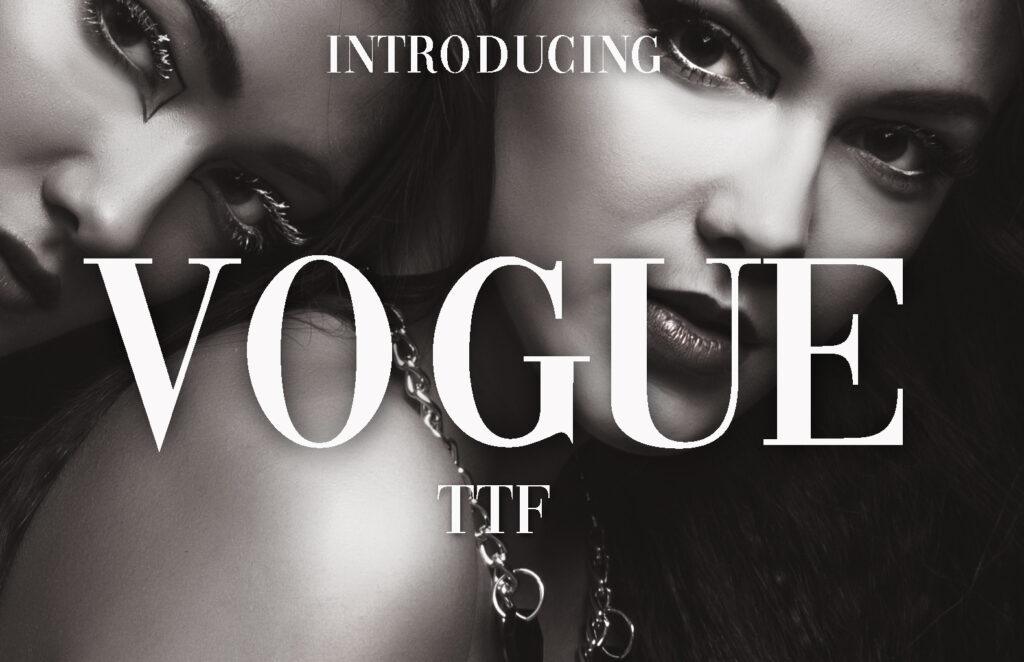 Vogue Font by vladimirnikolic, preview of the typeface