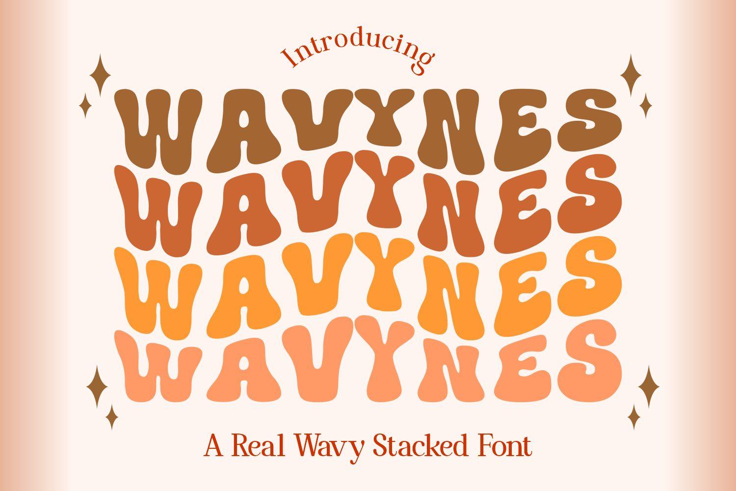 Wavynes Font by Damai (7NTypes), preview of the typeface