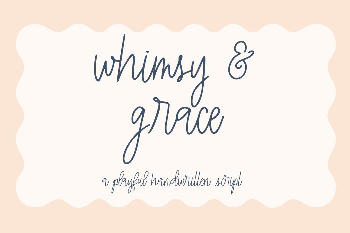 Whimsy & Grace Font by designingdigitals, thin playful handwritten script with tall narrow letters