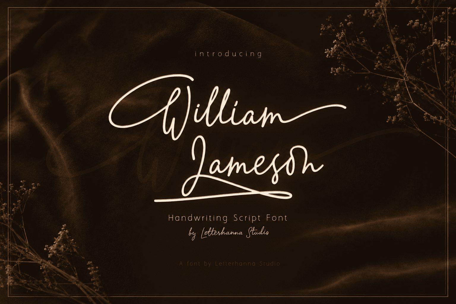 William Jameson Font by letterhanna, tattoo name font preview