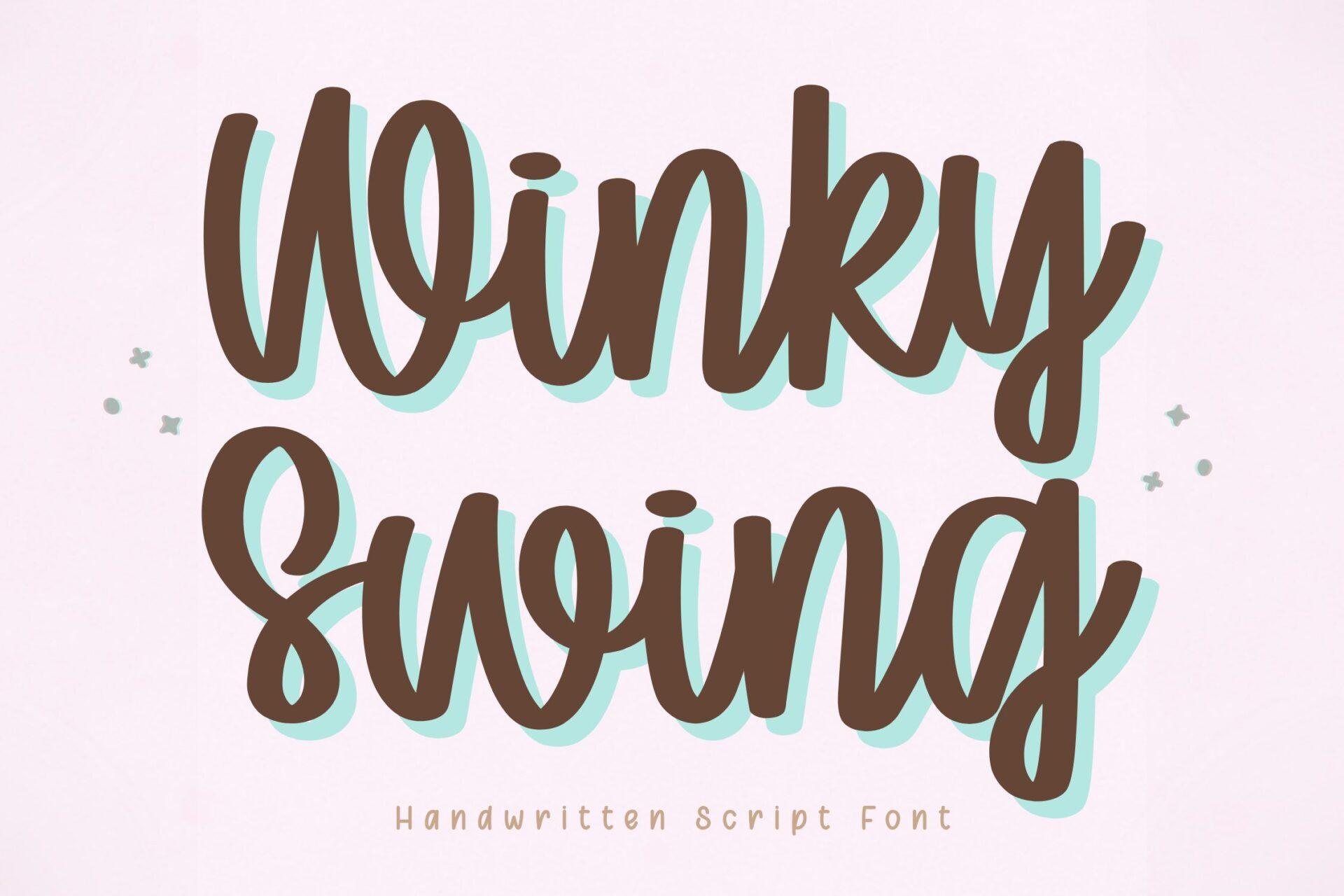 Winky Swing Font cursive script preview