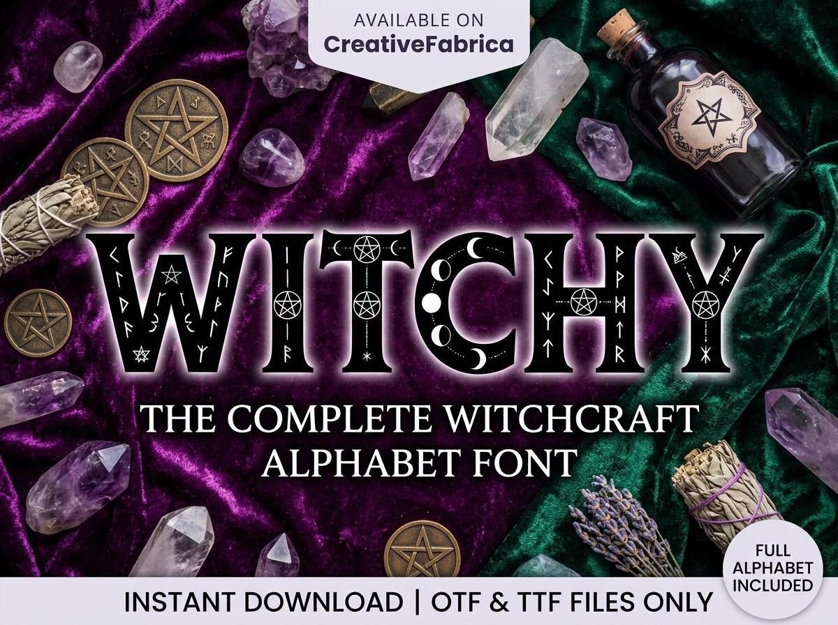 Witchy Font by mail.skygroup, preview of the typeface