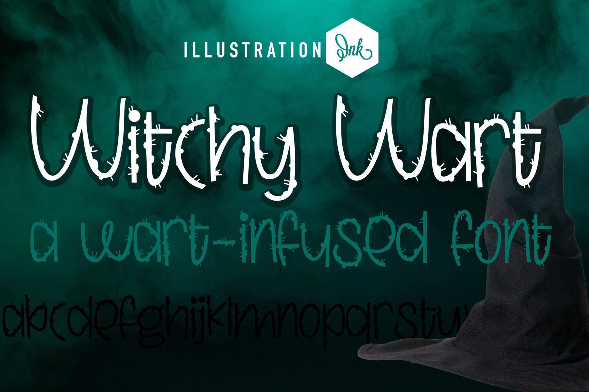Witchy Wart Font by Illustration Ink, preview of the typeface