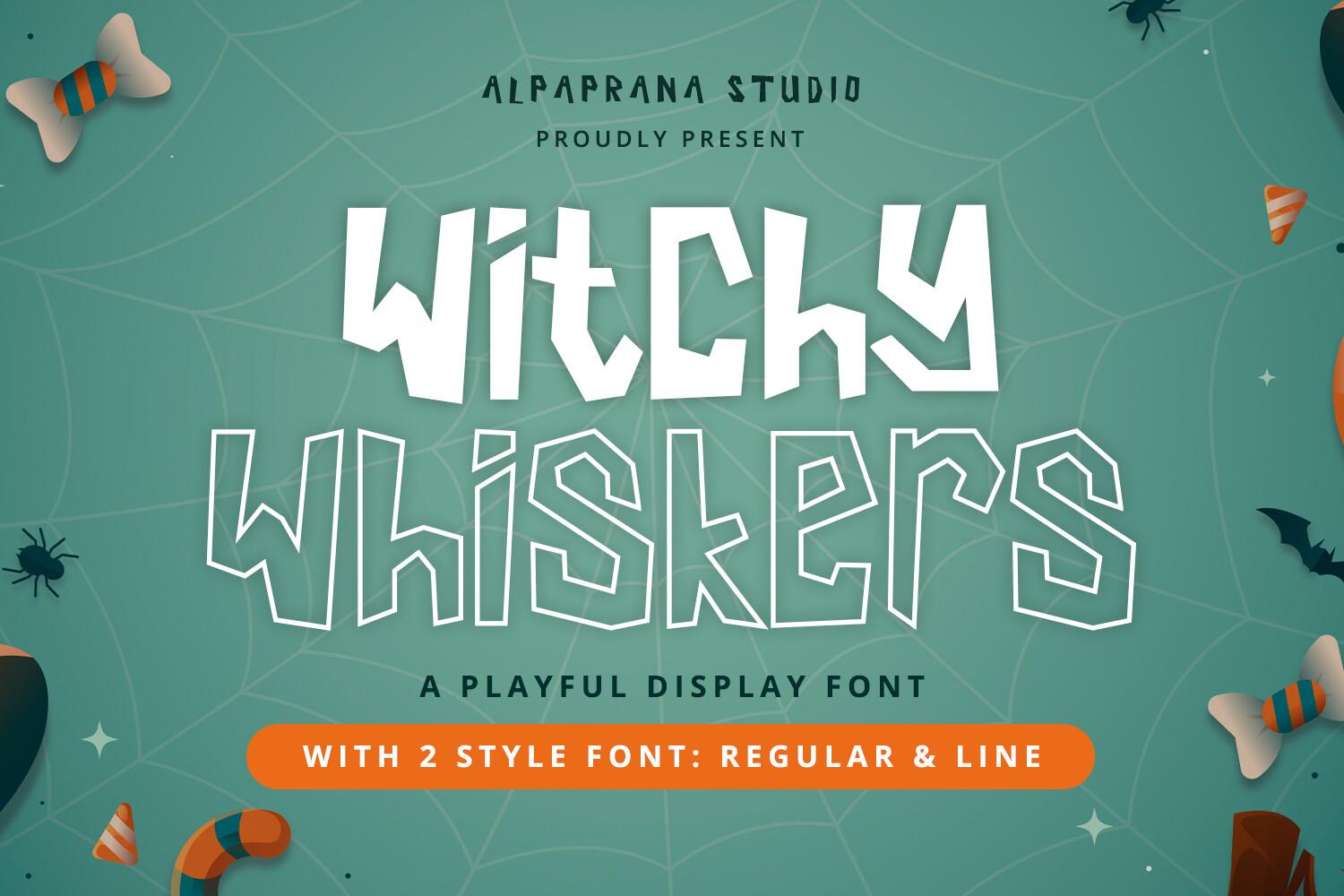 Witchy Whiskers Font by alpapranastudio, preview of the typeface
