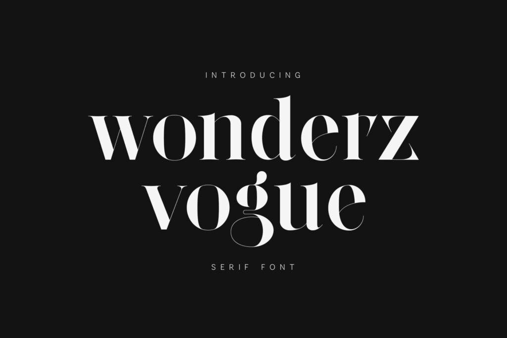 Wonderz Vogue Font by vladfedotovv, preview of the typeface