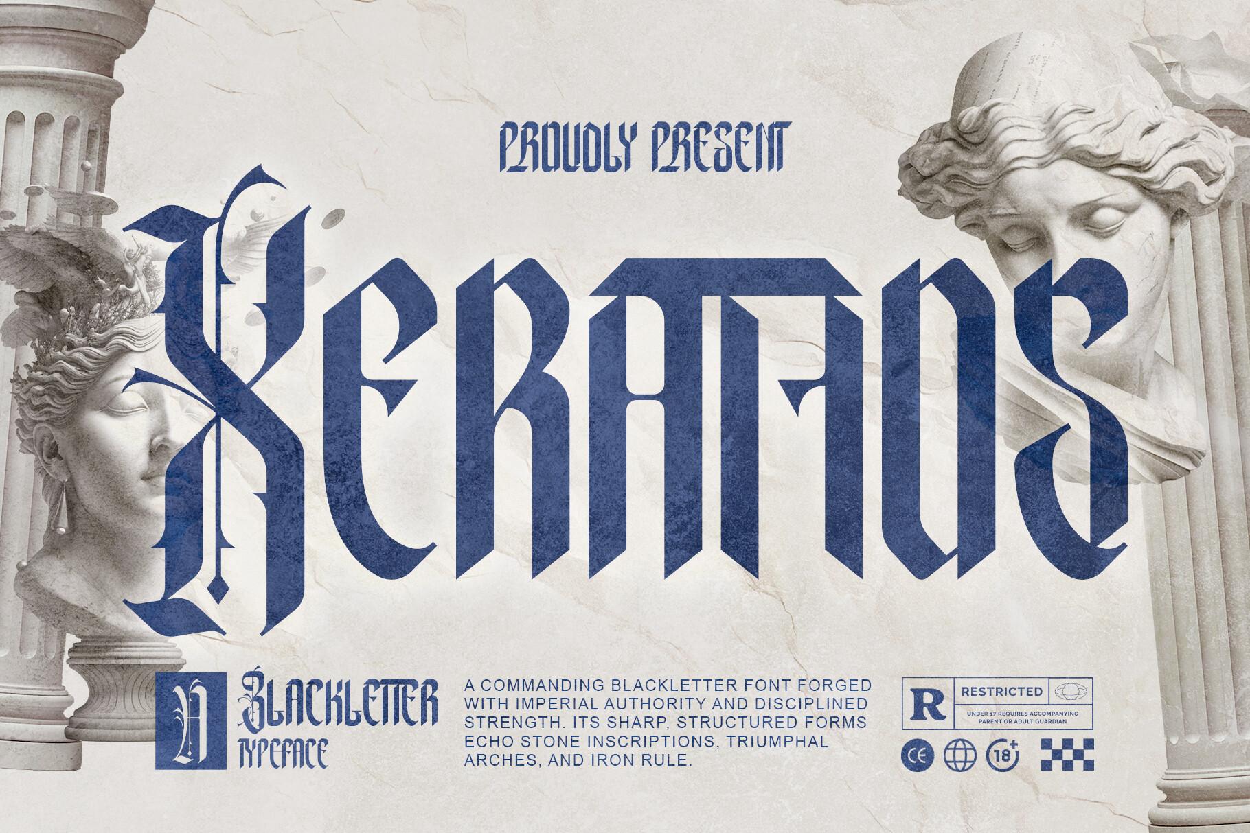 Xerathos Font by thomasaradea, number tattoo font preview