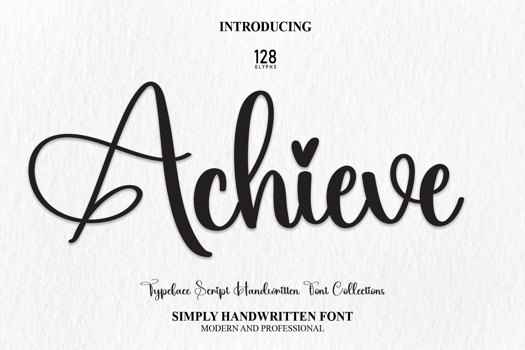 Achieve Font by andikastudio, stylish font preview