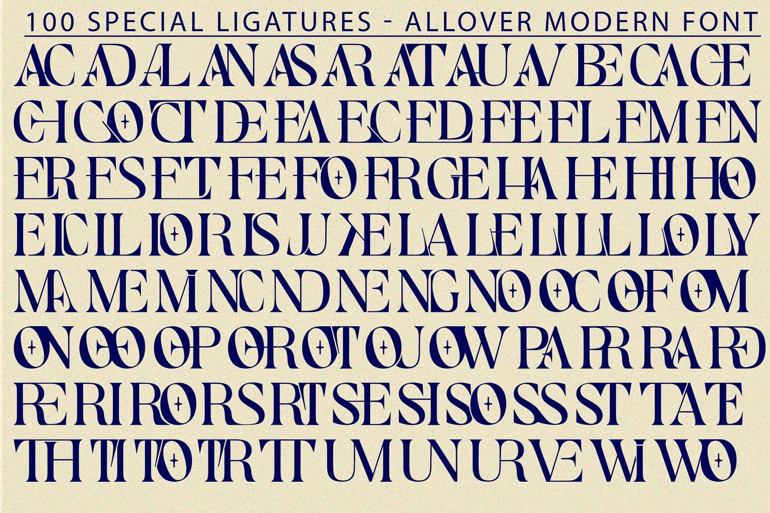 Allover Modern Font alphabet by 177Studio
