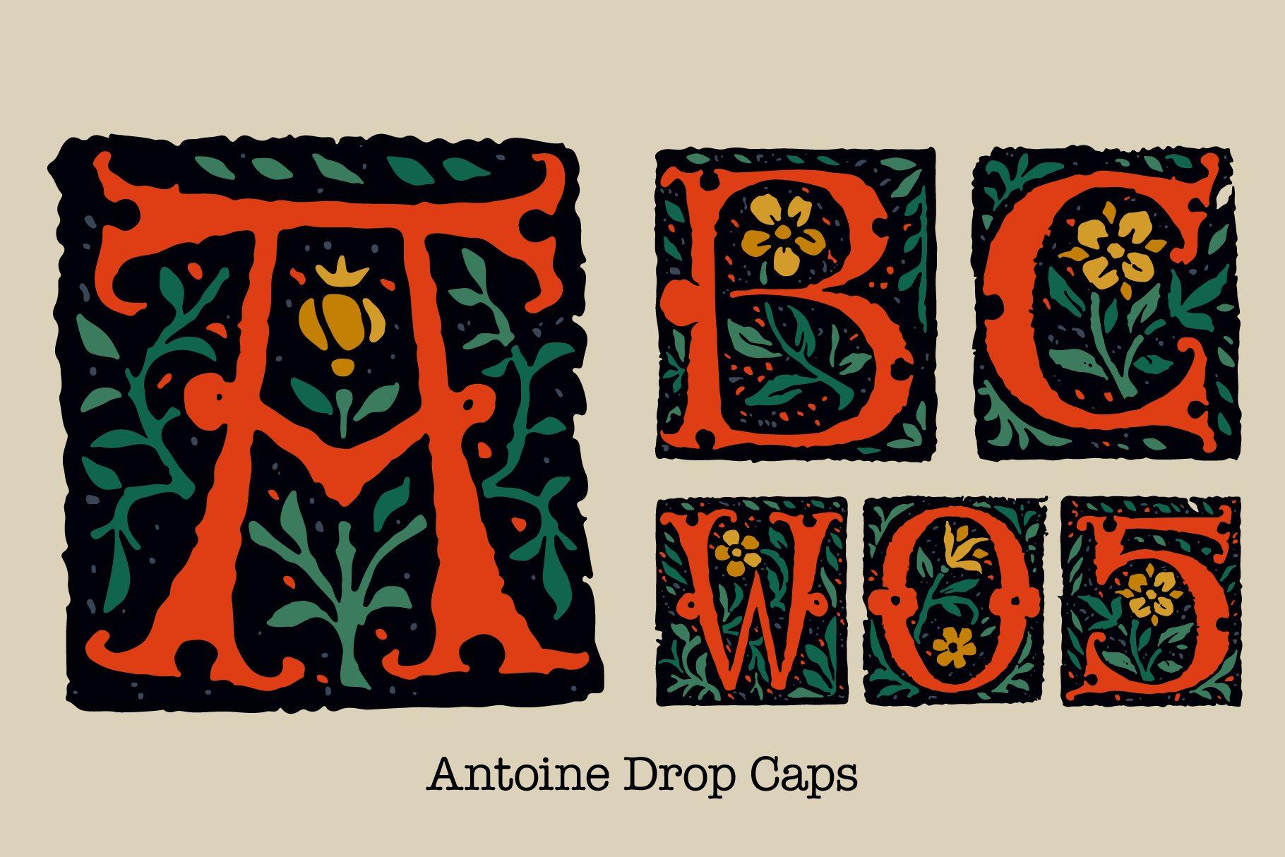 Antoine Drop Caps Font preview