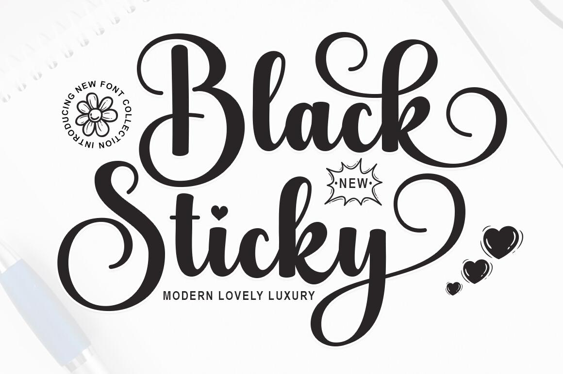 Black Sticky Font by IM Studio, preview