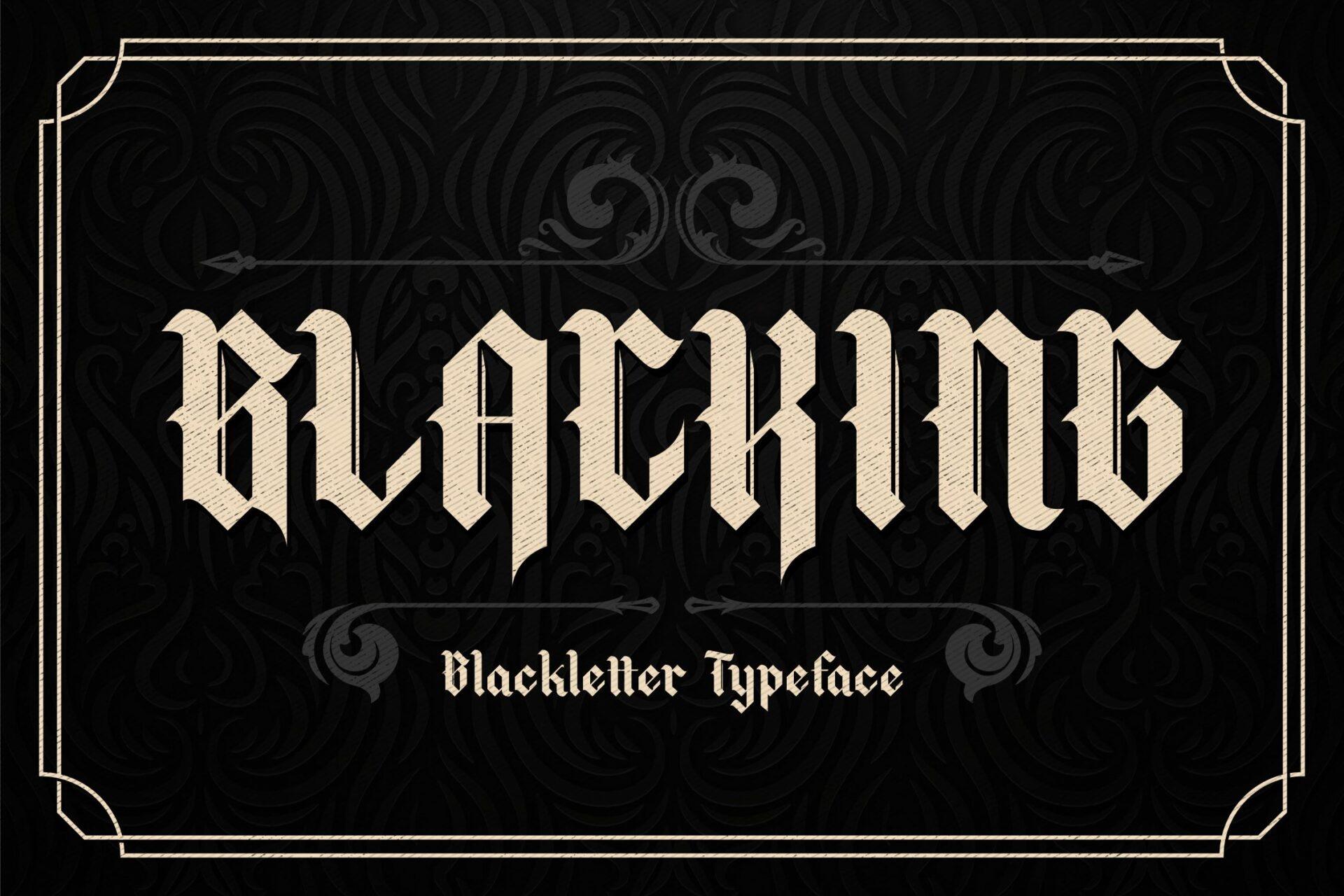 Blacking Font preview