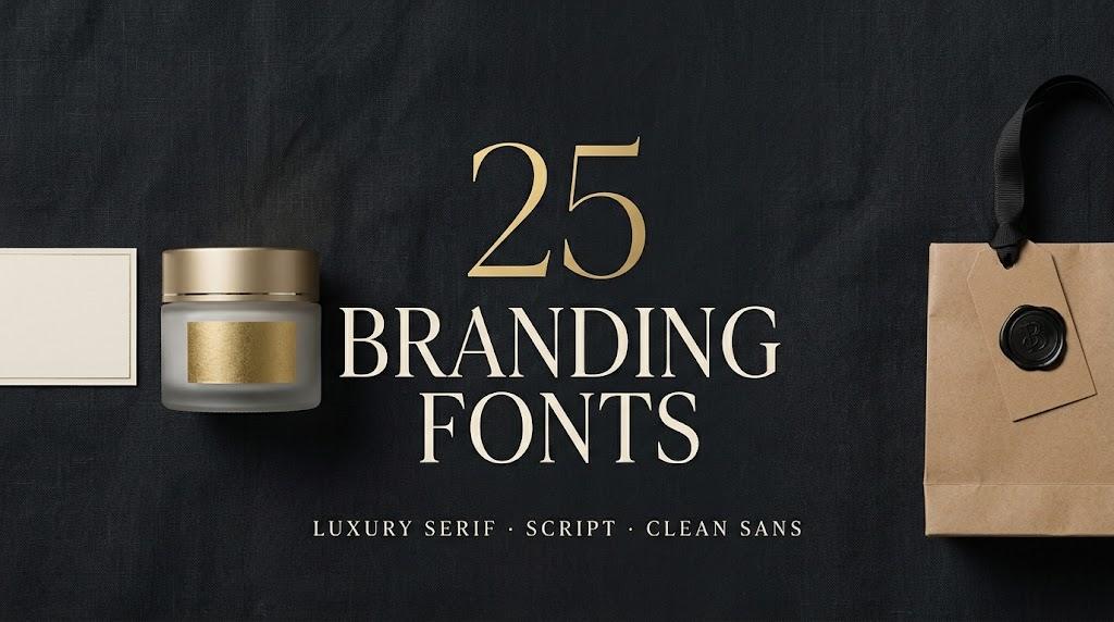Branding Fonts: 25 Luxury Serif, Feminine Script and Clean Sans Styles for Small Brands, Boutiques and Personal Logos